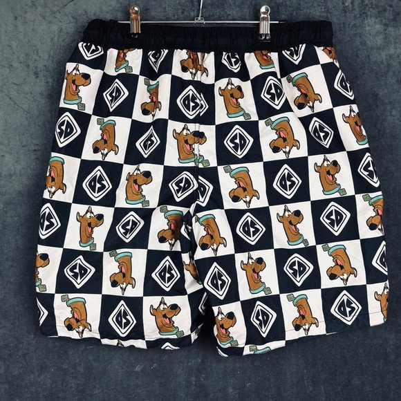 Scooby-Doo Checkered Men's Swim Trunks - Black and White - Picture 2 of 5